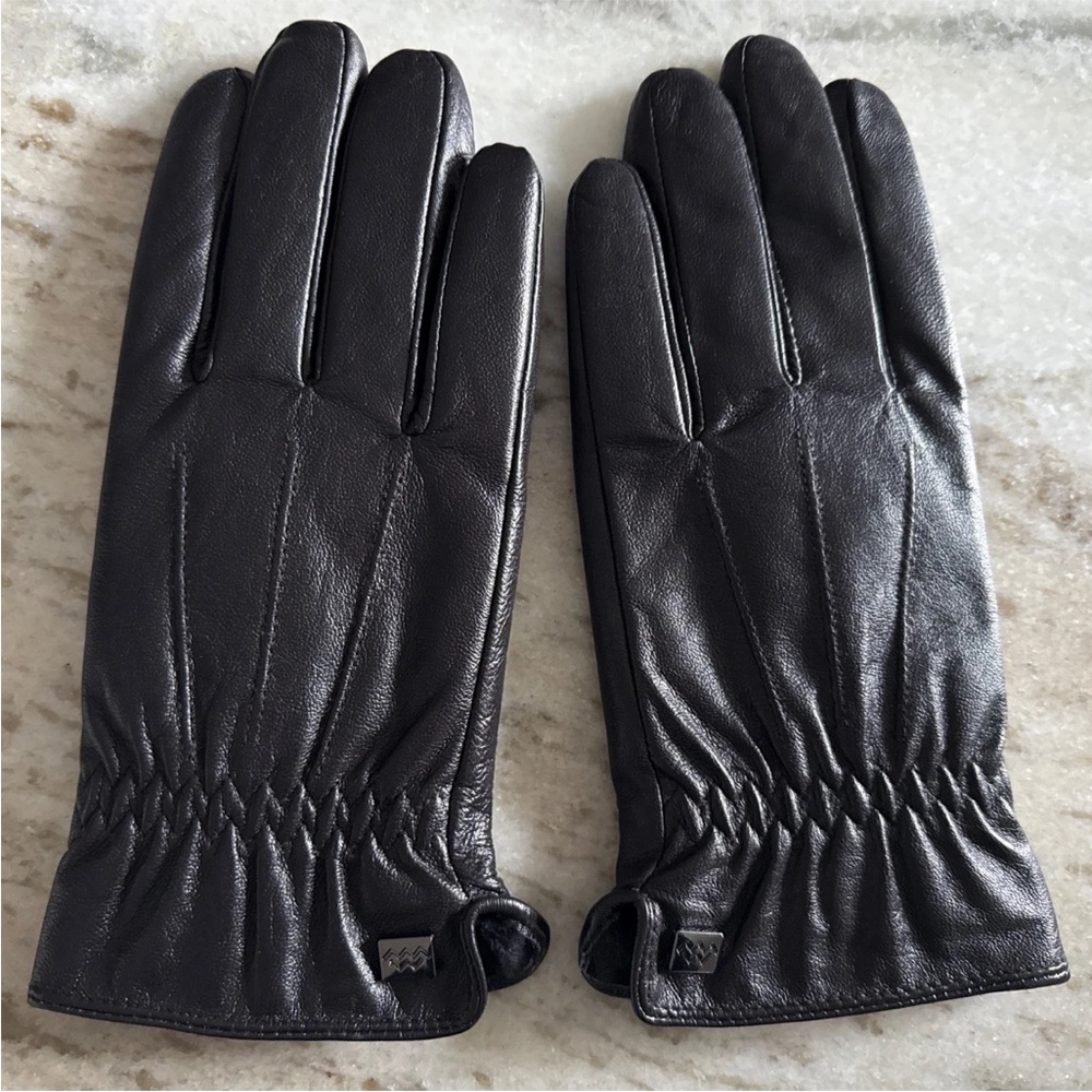 NEW Mio Marino Black Leather Women’s Driving Winter Gloves - Size Small (S)
